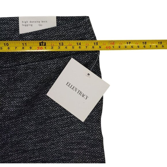 Ellen Tracy High Density Knit Legging Black & White Herringbone Pattern Size S. - Picture 6 of 7